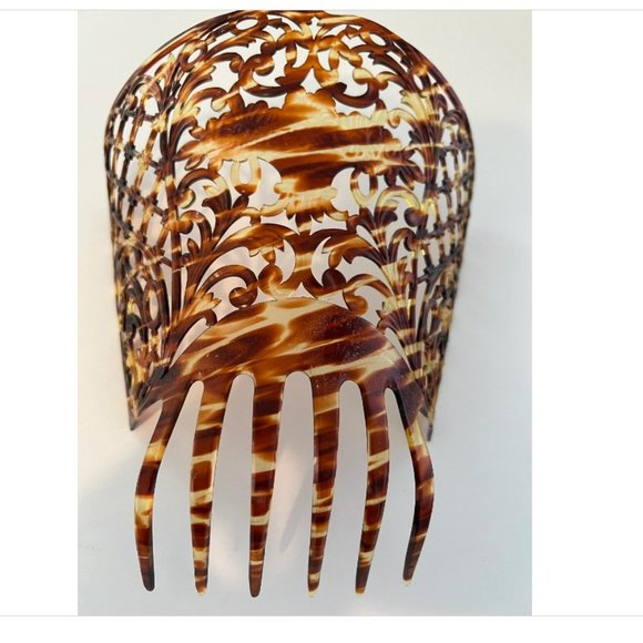 Large - Antique Vintage Spanish Mantilla Style Celluloid Hair Comb main image 4